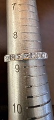 art Deco 7 Stone Single Cut diamond 14k band wedding estate antique ring