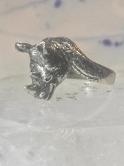 Vintage Rhinoceros ring size 5.50 Kabana rhino band sterling silver pinky women
