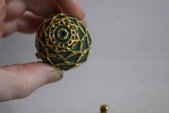 Vintage STAUER Egg Trinket Box with Matching Pendant Necklace