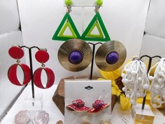 Vintage Costume Jewelry Earrings 80s 90s Y2K Pierced Clip Chunky Retro Lot