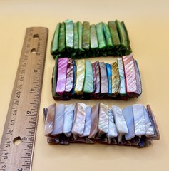 Vintage Mother of Pearl Natural Shell Stretch Bracelets Set of 3x