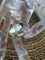 #8 Turquoise Sterling Marquise Shape Ring Size 8