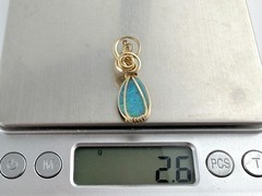 Vintage Handmade Gold Fill Wire Wrapped Boulder Opal Pendant 2.6g Weight 1.25 In