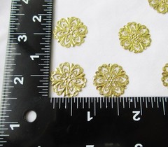 100pcs Floral Stamping Six Points 21mm Brass Filigree Findings for DIY Crafts