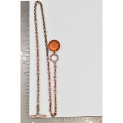 Juicy Couture Vintage Toggle Necklace Orange Crystal Rose Gold Chunky Y2K BinBL