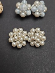 Lot Of 6 VTG faux pearl clip on earrings made in Japan please refer to photos