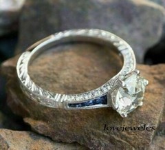 3.51CT Round Cut Lab-Created Diamond Vintage Engagement Ring 14K White Gold FN