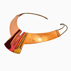 Modernist Statement Necklace • Avant-Garde Copper & Brass Choker • 1-of-1 Signed
