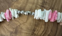Vintage Flat Multi Color Puka Shell Bead Necklace Surfer Beach Retro Boho 18”