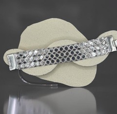 Vintage Givenchy Wide Hexagon Link Bracelet Signed