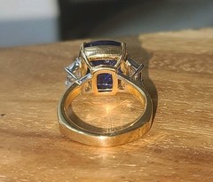 Vintage 18k Platinum Engagement Ring 10.41CT.Natural Cushion Blue Sapphire GIA