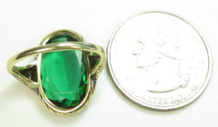 Antique French 1920’s Green Stone 13KY Ring Size 5.5 UK-K1/2 9.26Ct Art Deco