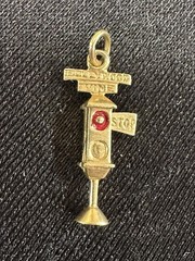 14K Vintage Gold HOLLYWOOD VINE STOP GO YES NO TRAFFIC SIGNAL Pendant Charm 1.8g