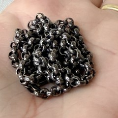 Men’s Gunmetal Black Rolo Box Link 925 Silver Chain Necklace Tested
