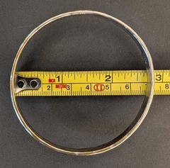 Vintage Taxco Mexico 925 Sterling Silver Heart Bangle Bracelet 19g