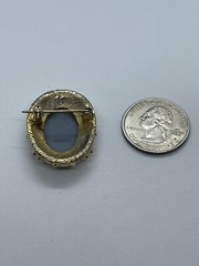 Vintage INCOLAY Oval Blue & White Cameo of Cupid & Psyche Pin Brooch
