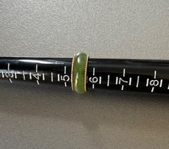 Vintage 14k Solid Gold Eternity Jade Band Size 5-1/2 Never Worn. 4g