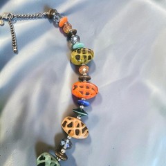 Vintage M&S Marks Spencer Resin Statement Necklace Boho Colorful Adjustable