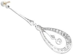 Antique Art Deco 2.25Ct Diamond and Platinum Drop Earrings Circa 1930