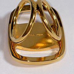 FERRAGAMO Vintage Scarf Ring Gold Tone Metal Made in Italy