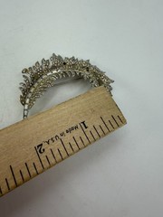 Vintage Brooch Trifari Feather Rhinestone Clear AS IS DAMAGED PJ