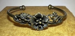 Floral Bracelet Copper 3D Design Brass & Copper Charming Vintage Look Fashion