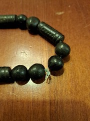 One Of A Kind Vintage Black Jade Stone Hand Carved Necklace And Pendant