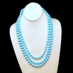 Vintage Jewelry Lot 6 Very Long Bead Necklaces Various Colors
