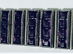 Vintage 1940s American Made Bracelet With Lavender Color Crystals Marathon Co.