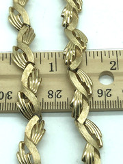 Crown Trifari Necklace Woven Ribbon Spray Textured Gold Tone 16″ Vintage 1960s