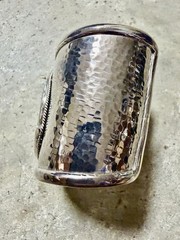 SARDA 925 Sterling Silver Seahorse Wide Cuff Bracelet 72.6g 7” Fit