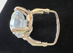 1960s Vintage VENDOME adjustable cocktail ring, w/ clear glass emerald-cut stone