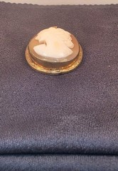 Victorian Era Carved Shell Cameo Pendant 1/20 10KT Gold Filled Stamped C.T.