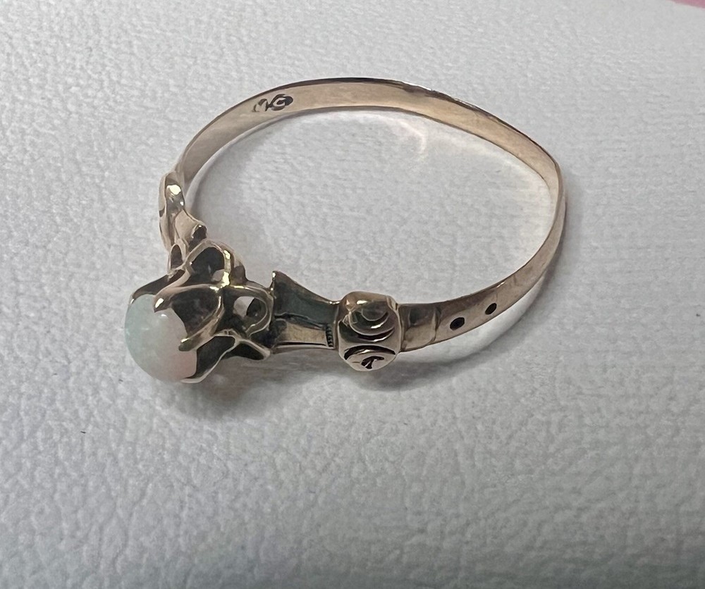 Victorian Antique Opal 10k Yellow Gold Ring Size 7.25 Reduced! Intricate Belt