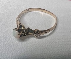 Victorian Antique Opal 10k Yellow Gold Ring Size 7.25 Reduced! Intricate Belt