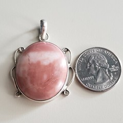 VINTAGE COLLECTIBLE STERLING SILVER 925 PENDANT, 1.75″ GENUINE STONE