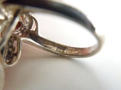 Vintage Sterling Silver 925 3D Pinwheel Irradiated Tourmaline Unique Ring Size 7