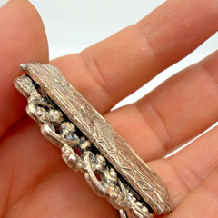 VTG Art Deco Egyptian Revival Goddess Earrings Pot Metal Statement 1.75″
