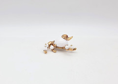 VINTAGE TRIFARI ALFRED PHILIPPE WHITE BEADED FRENCH POODLE DOG PIN/BROOCH AS IS!