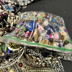 5 LB Junk Drawer Jewelry Lot Stuff Wear Repair Harvest vtg-now etc AS IS scrap Q