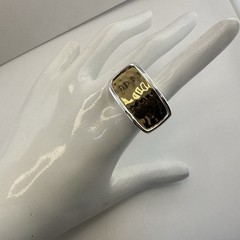 RLM Ring Robert Lee Morris Rectangle Modernist Bronze Bold Pinky Ring size 5 QVC