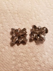 Vintage Weiss Silver-tone Screwback Earrings With Black Sets
