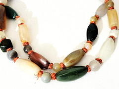 Polished Glass Artisan Multicolor Beggars Beads Knotted 48 inch