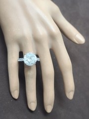Vintage Platinum Engagement Ring 9.65CT. Natural Diamond Round Shape AGI Cert
