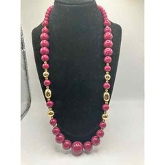 Red and Gold Beaded 25.25 Inch Necklaces!