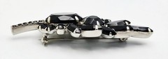 Vintage Juliana DeLizza and Elster Jet Black Rhinestone Brooch
