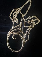Vintage JJ Jonette Lady Remington Brooch Pin Gold Tone Signed