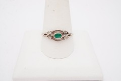 Vintage Sterling Silver 925 Malachite Ring Size 11.75