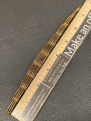 Machine Age Brass Architectural Modernist Geometric Links Panel Bracelet 7-3/8”