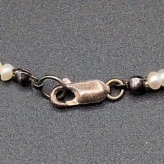 Vintage Necklace Sterling Silver Hearts Pearls Red Beads Love Valentines Day